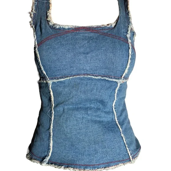 βΌοΈNOW SOLD βΌοΈ 1990s VINTAGE PICASSO RARE Brittney Spears Denim Patchwork - Picture 2 of 6